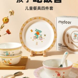 Mideer彌鹿兒童餐具四件組（盤、碗、湯匙、叉子）