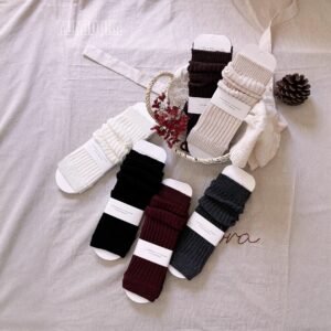 時髦純色堆堆襪套任選三雙